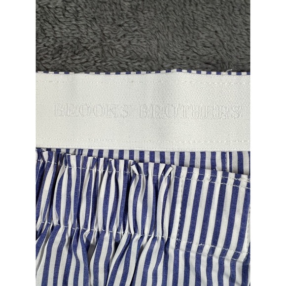 NWOT 2 Pair BROOKS BROTHERS Men Large Boxer Shorts Striped Blue Orange - Picture 4 of 5